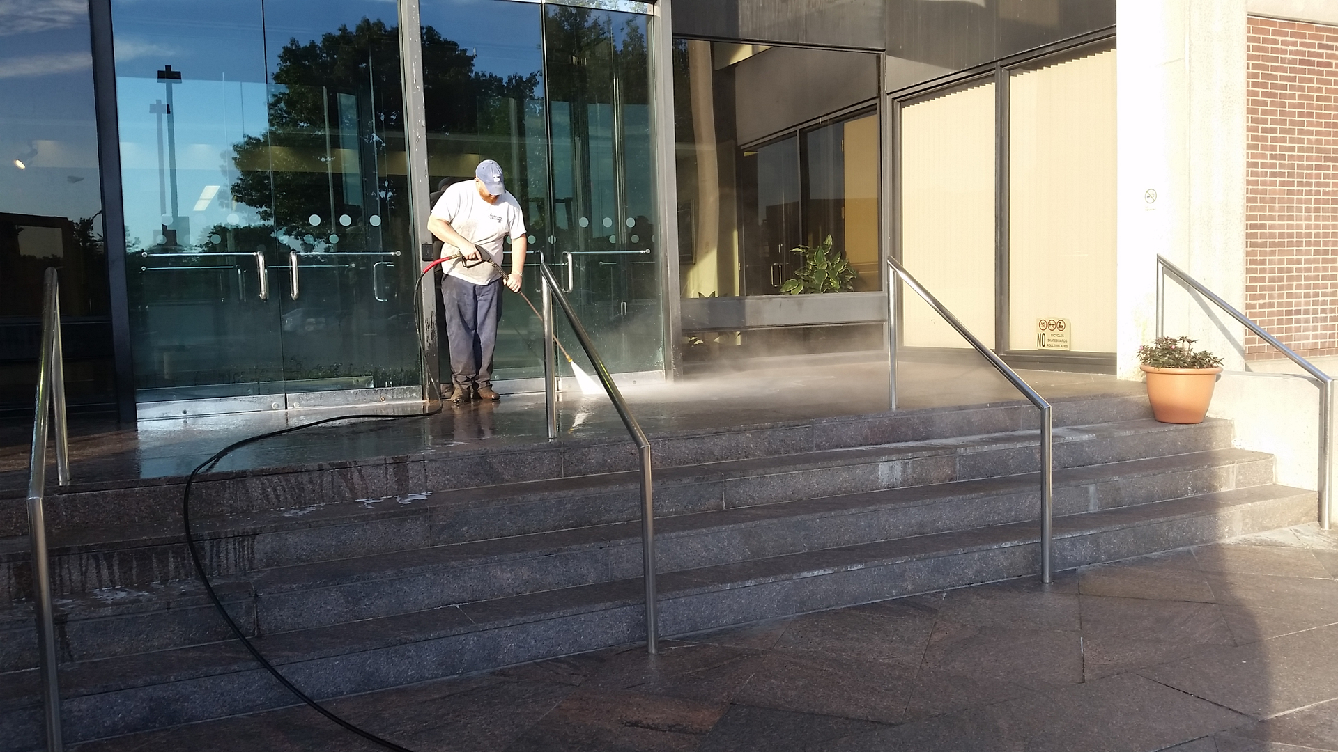 Completed exterior cleaning work by The Powerwash Guys